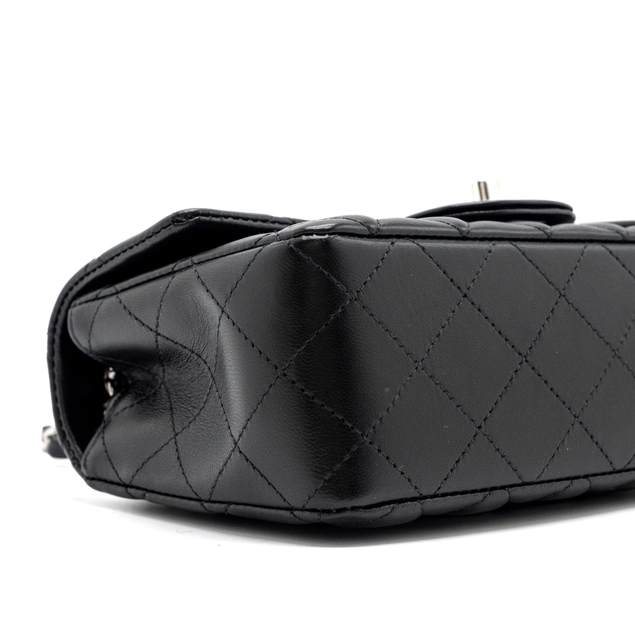 Chanel Classic Mini Rectangular Flap Bag Lambskin Black  (microchip)