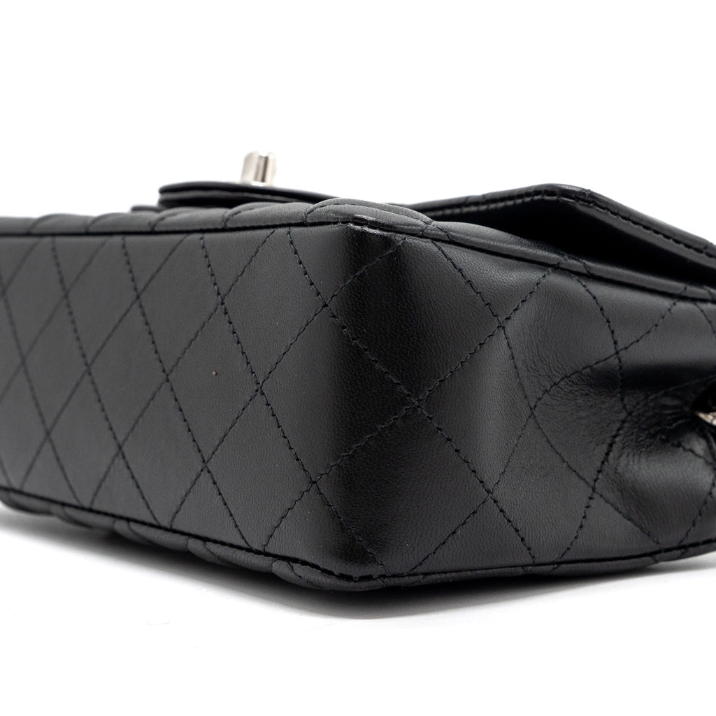 Chanel Classic Mini Rectangular Flap Bag Lambskin Black  (microchip)