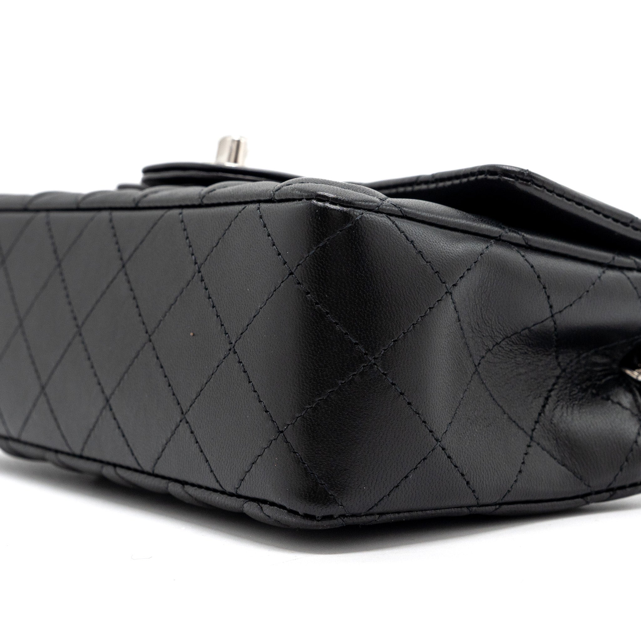 Chanel Classic Mini Rectangular Flap Bag Lambskin Black  (microchip)