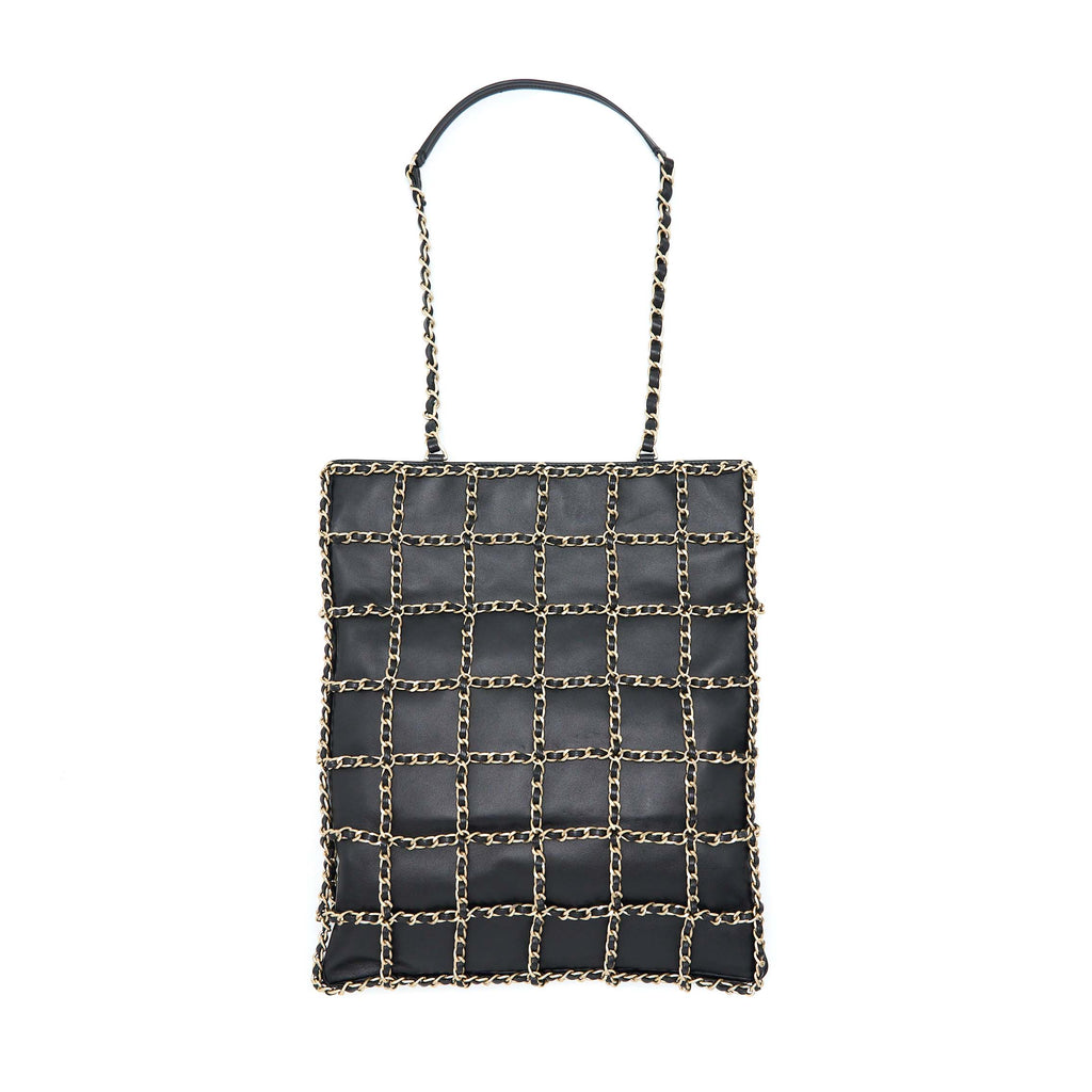 Chanel Cruise 2020 black chained Tote Bag Lambskin Black L