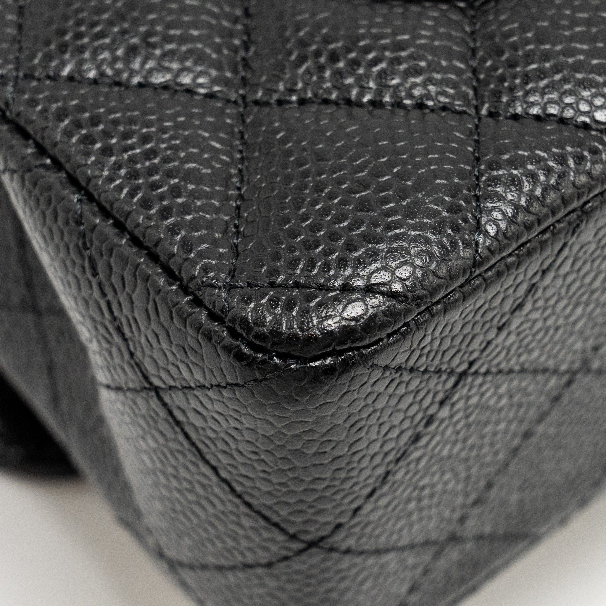 Chanel Small Classic Double Flap Bag Caviar Black  (microchip)