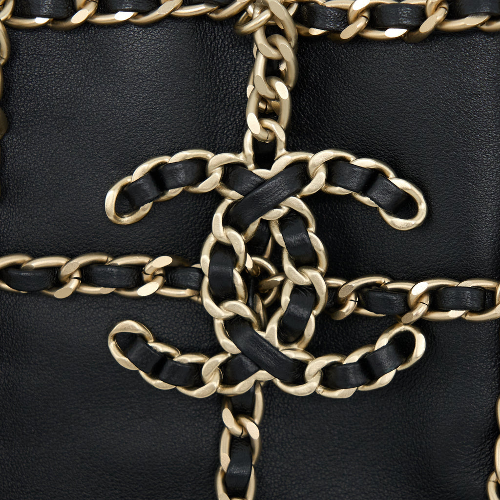 Chanel Cruise 2020 black chained Tote Bag Lambskin Black L