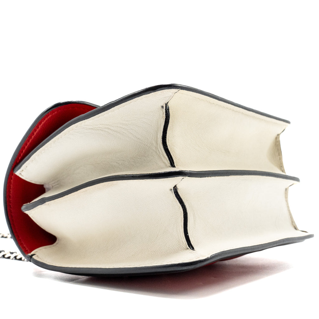 Chanel Tricolor Mini Graphic Flap Bag Lambskin Red/Black/White