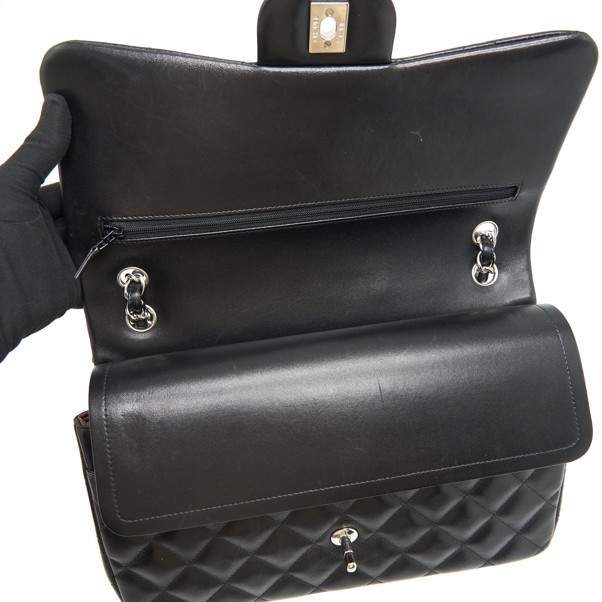 Chanel Classic jumbo Double flap Bag Lambskin Black