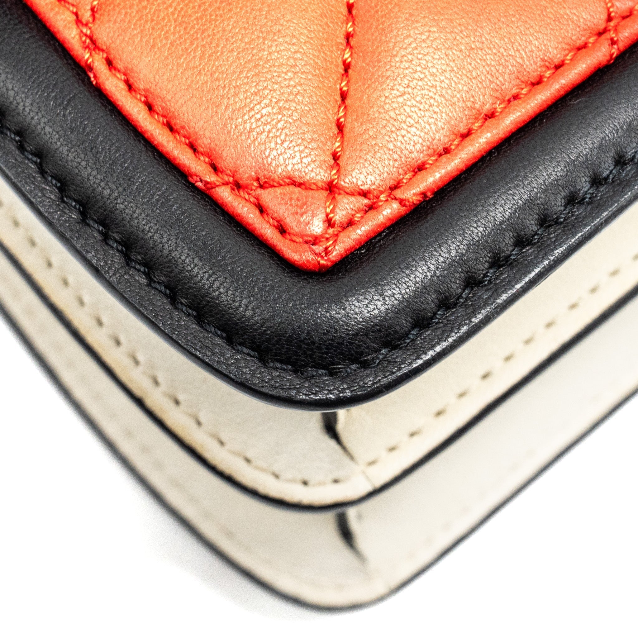 Chanel Tricolor Mini Graphic Flap Bag Lambskin Red/Black/White