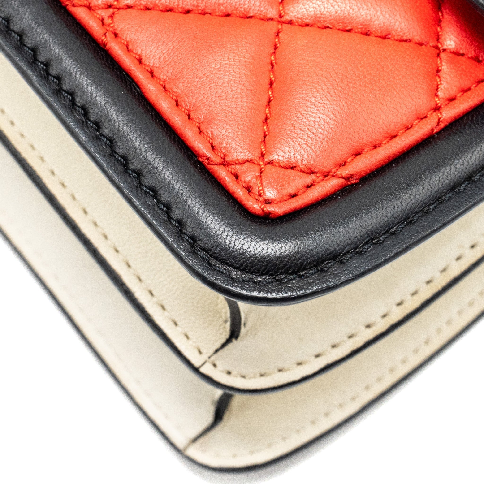 Chanel Tricolor Mini Graphic Flap Bag Lambskin Red/Black/White