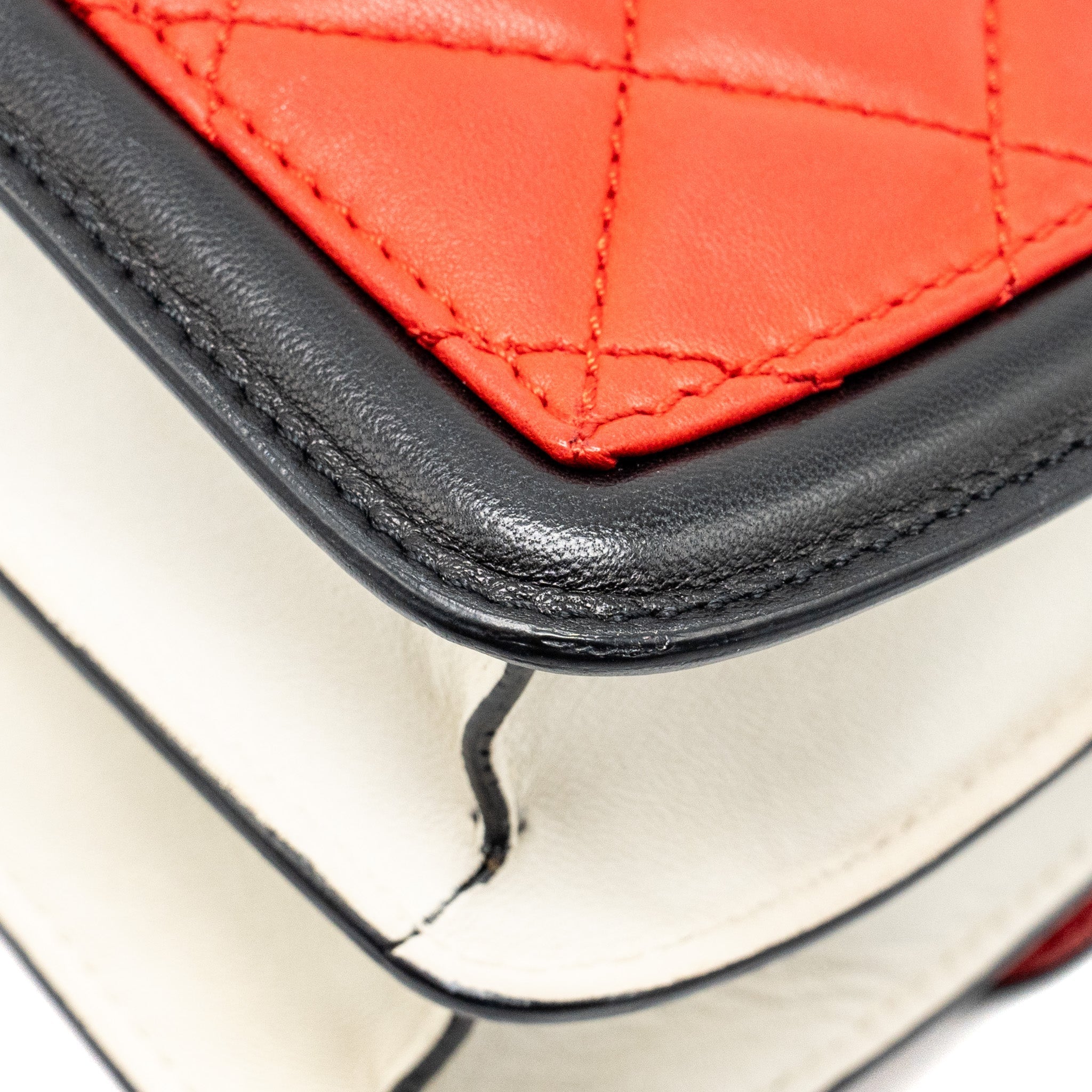 Chanel Tricolor Mini Graphic Flap Bag Lambskin Red/Black/White