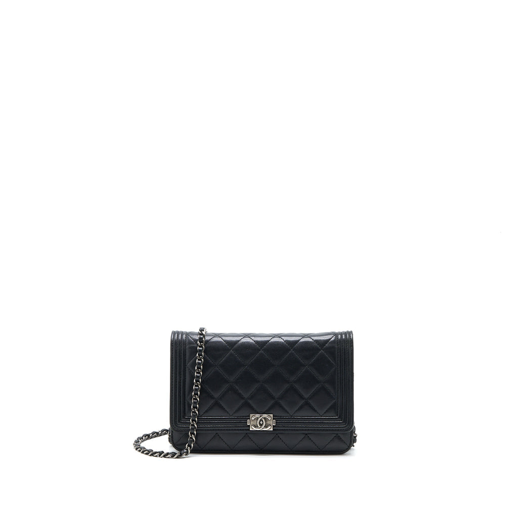 Chanel Boy Wallet On Chain Lambskin Black