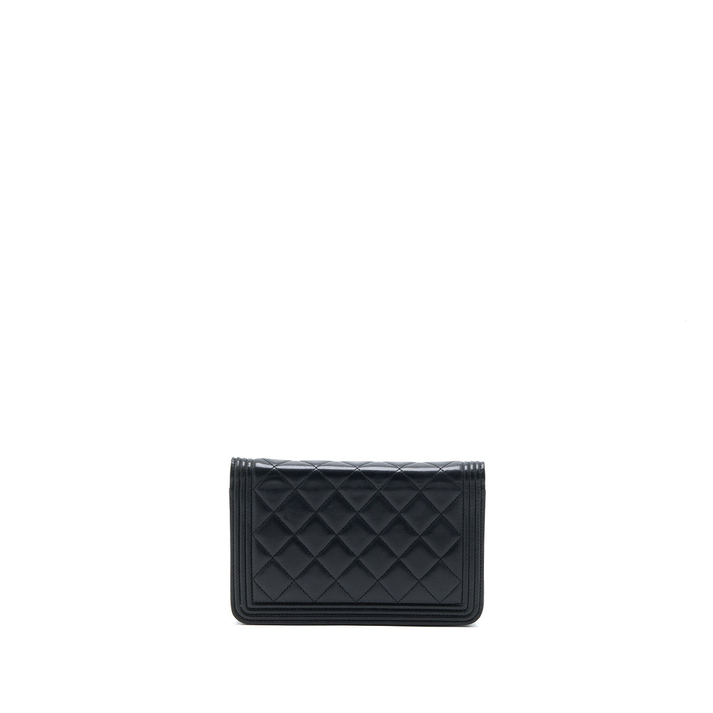 Chanel Boy Wallet On Chain Lambskin Black