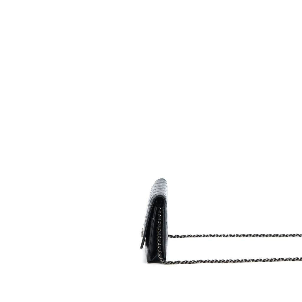 Chanel Boy Wallet On Chain Lambskin Black
