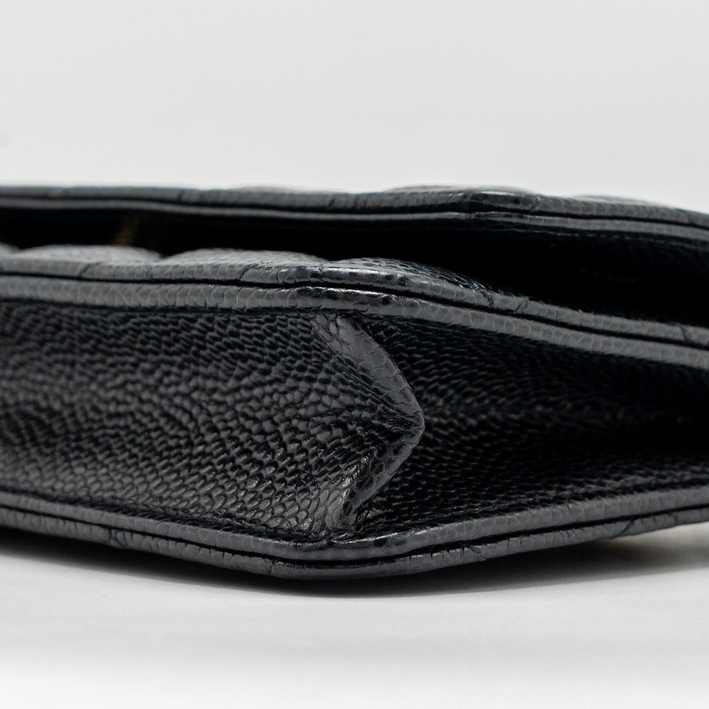 Chanel Classic Wallet On Chain Caviar Black  (Microchip)