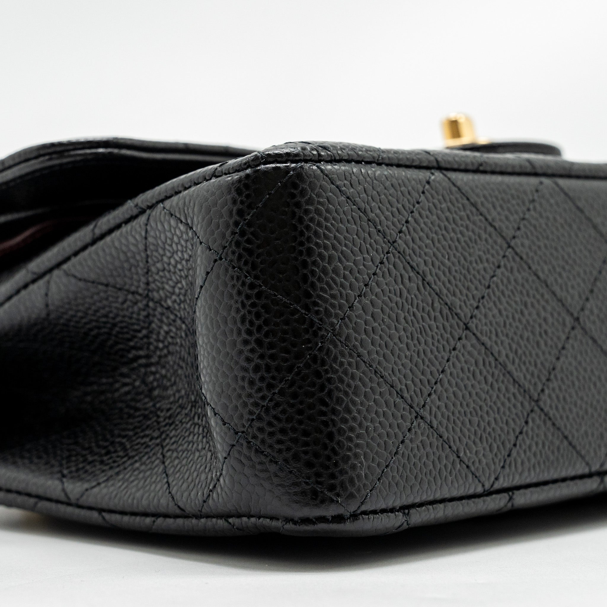 Chanel Small Classic Double FLAP BAG Caviar Black  (Microchip)