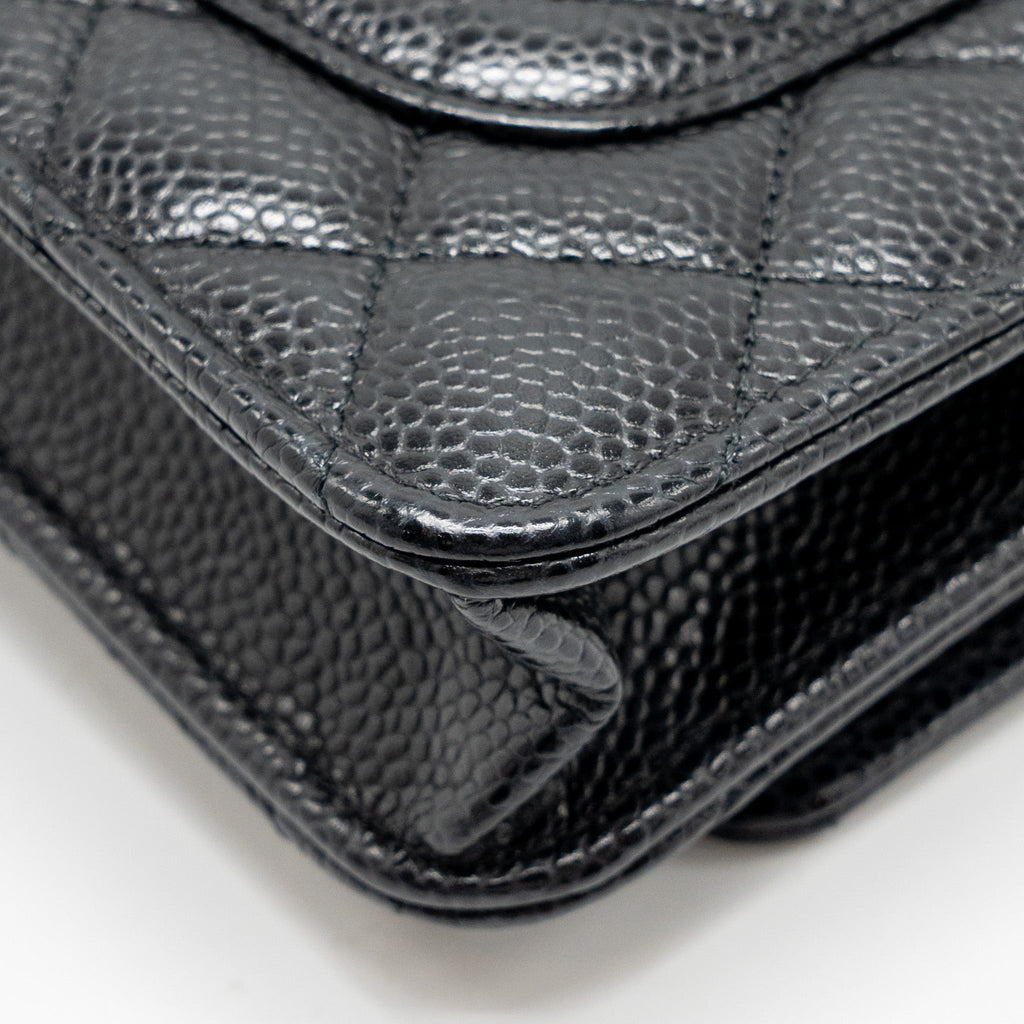 Chanel Classic Wallet On Chain Caviar Black  (Microchip)