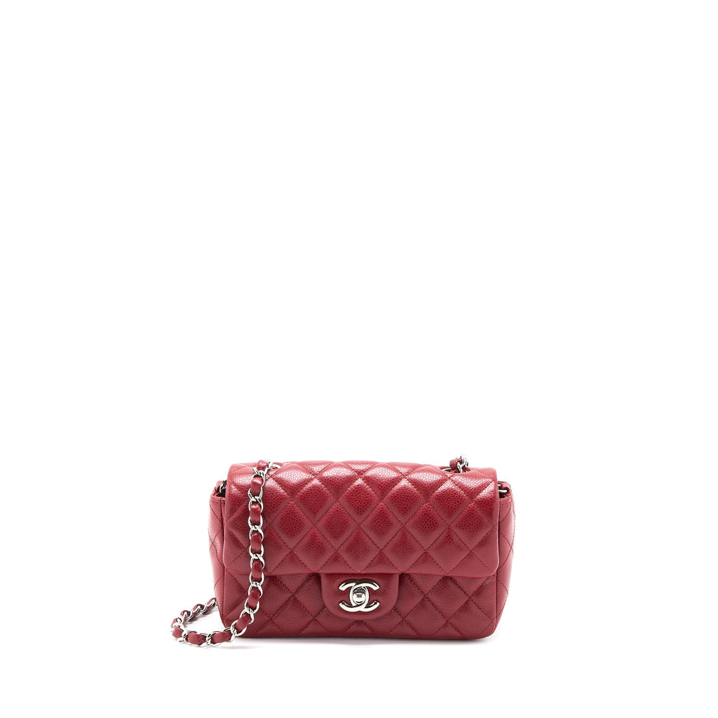 Chanel Mini Rectangular Flap Bag Caviar Red