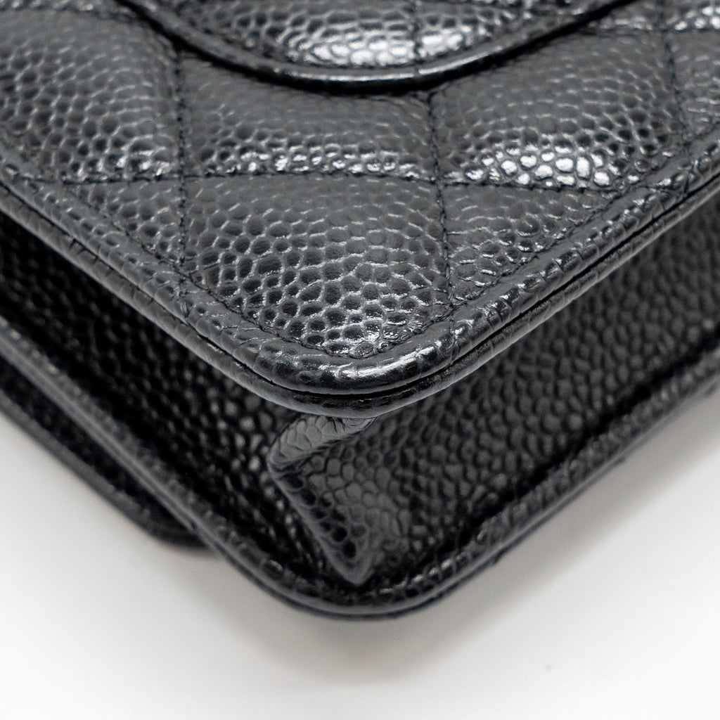 Chanel Classic Wallet On Chain Caviar Black  (Microchip)