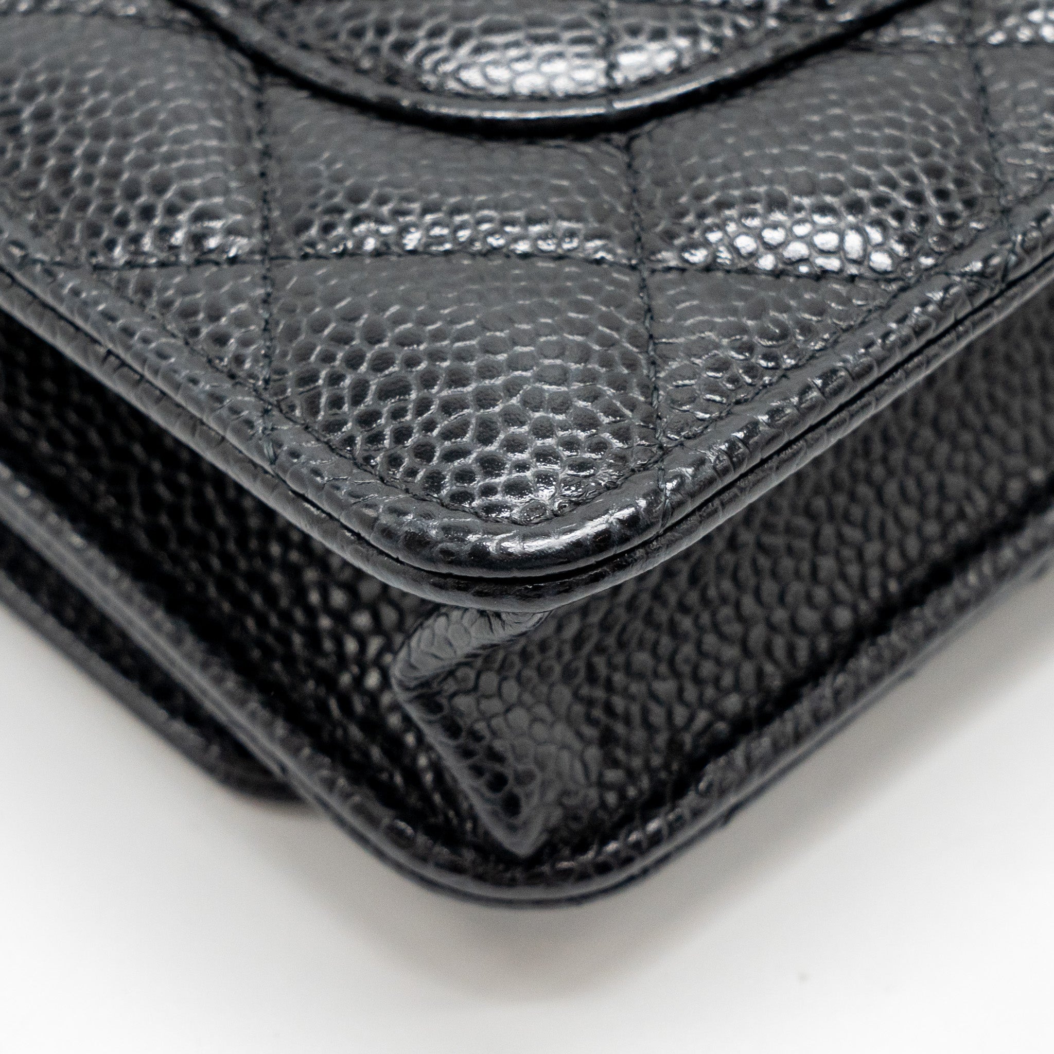 Chanel Classic Wallet On Chain Caviar Black  (Microchip)