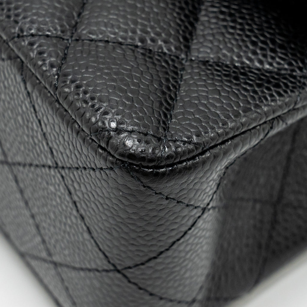 Chanel Small Classic Double FLAP BAG Caviar Black  (Microchip)