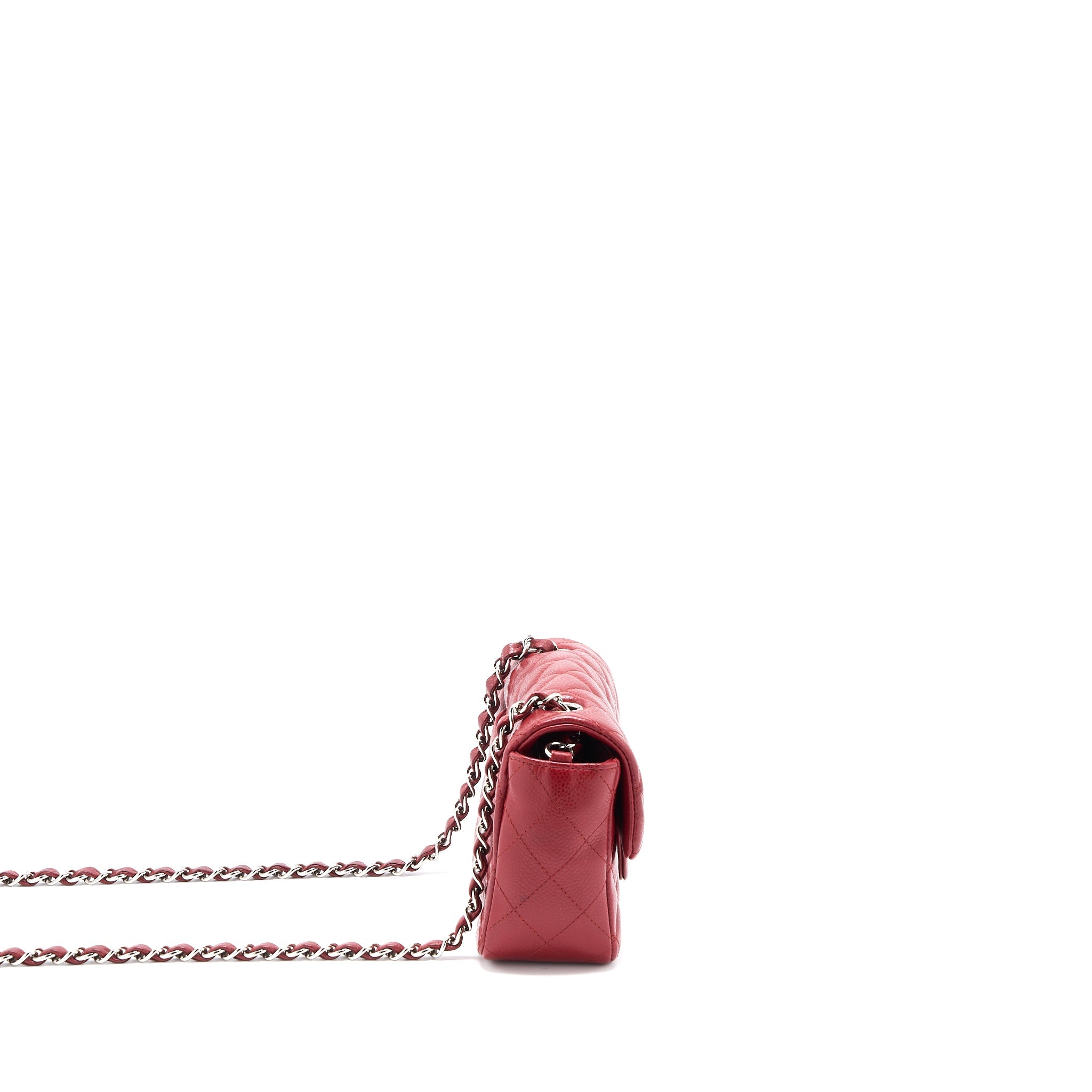 Chanel Mini Rectangular Flap Bag Caviar Red
