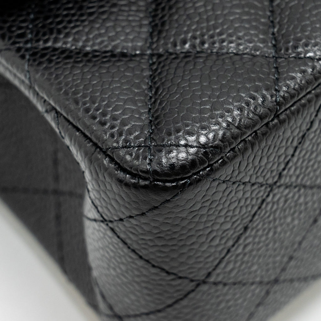 Chanel Small Classic Double FLAP BAG Caviar Black  (Microchip)
