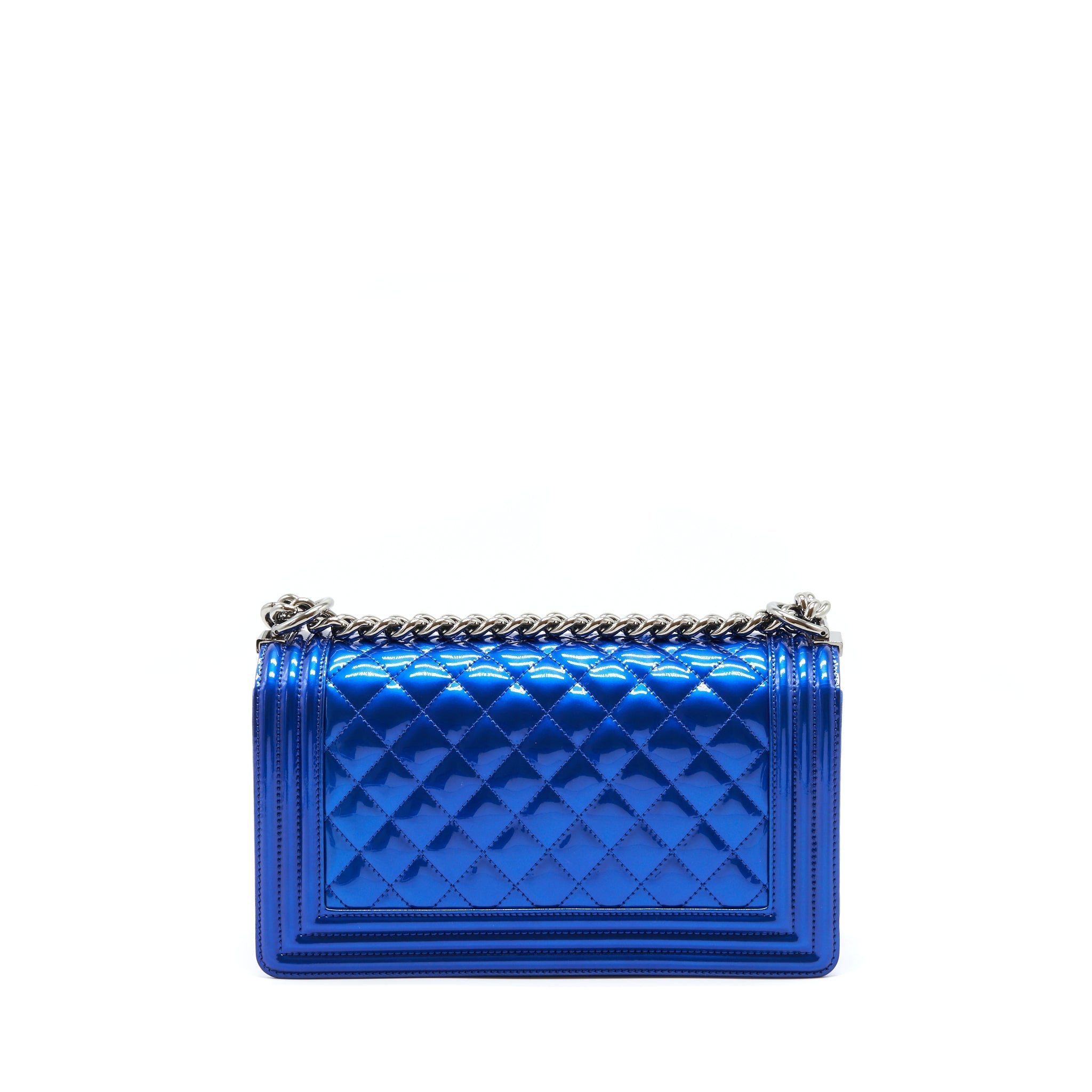 Chanel Medium Le-Boy Patent Electric Blue