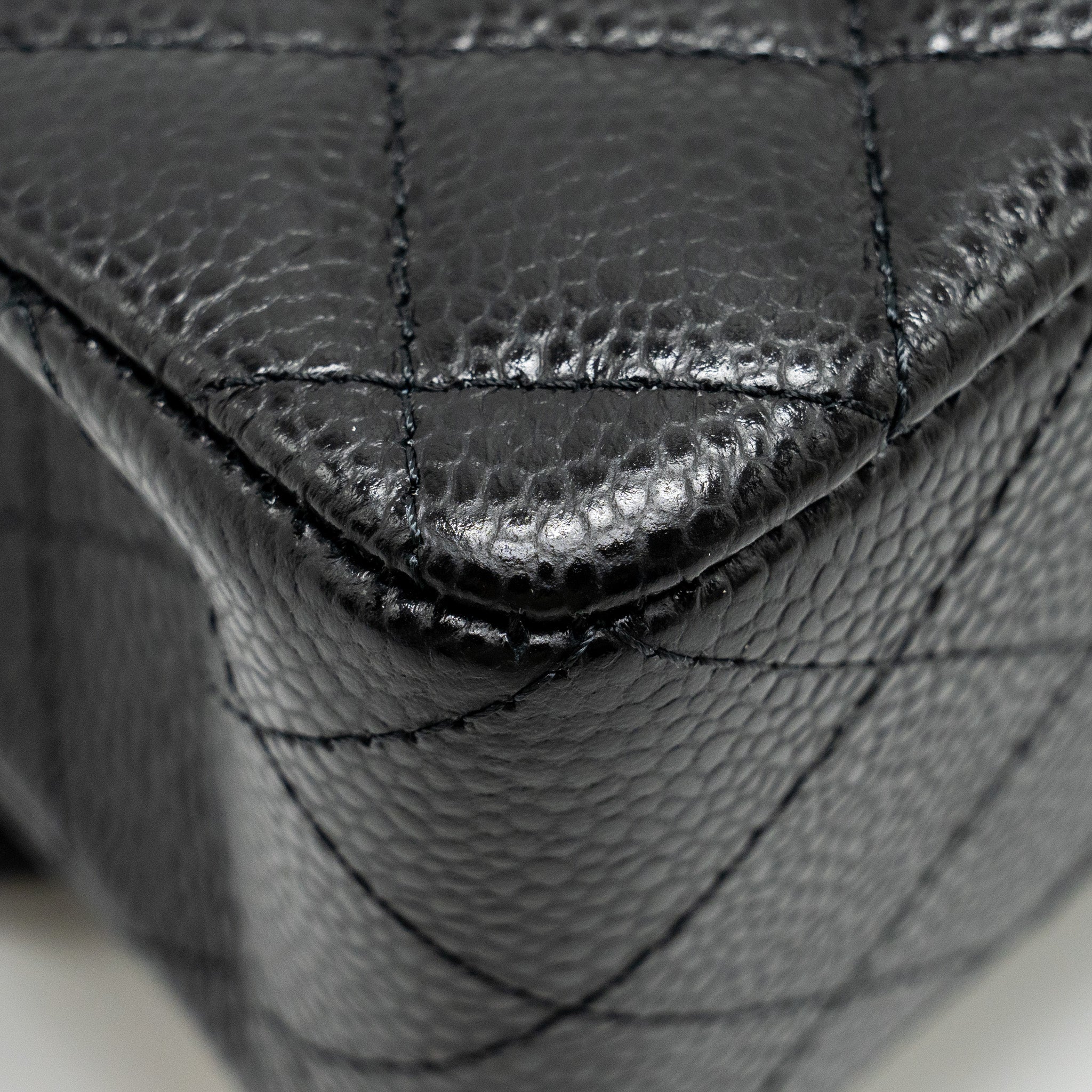 Chanel Small Classic Double FLAP BAG Caviar Black  (Microchip)