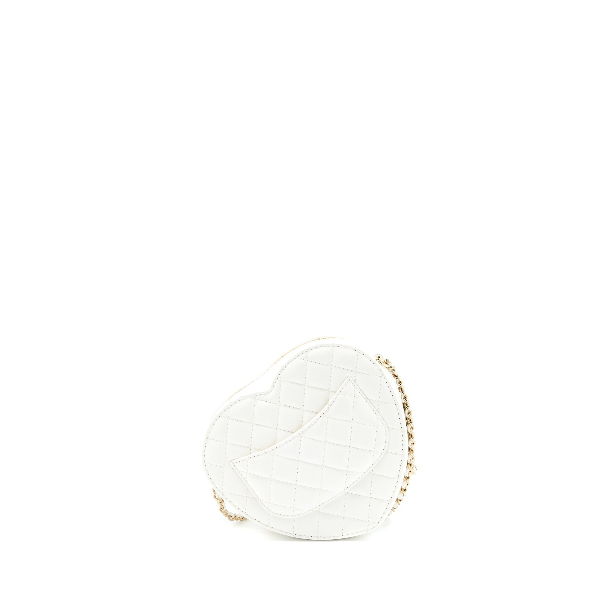 Chanel 22s Heart Bag Lambskin White L (Microchip)