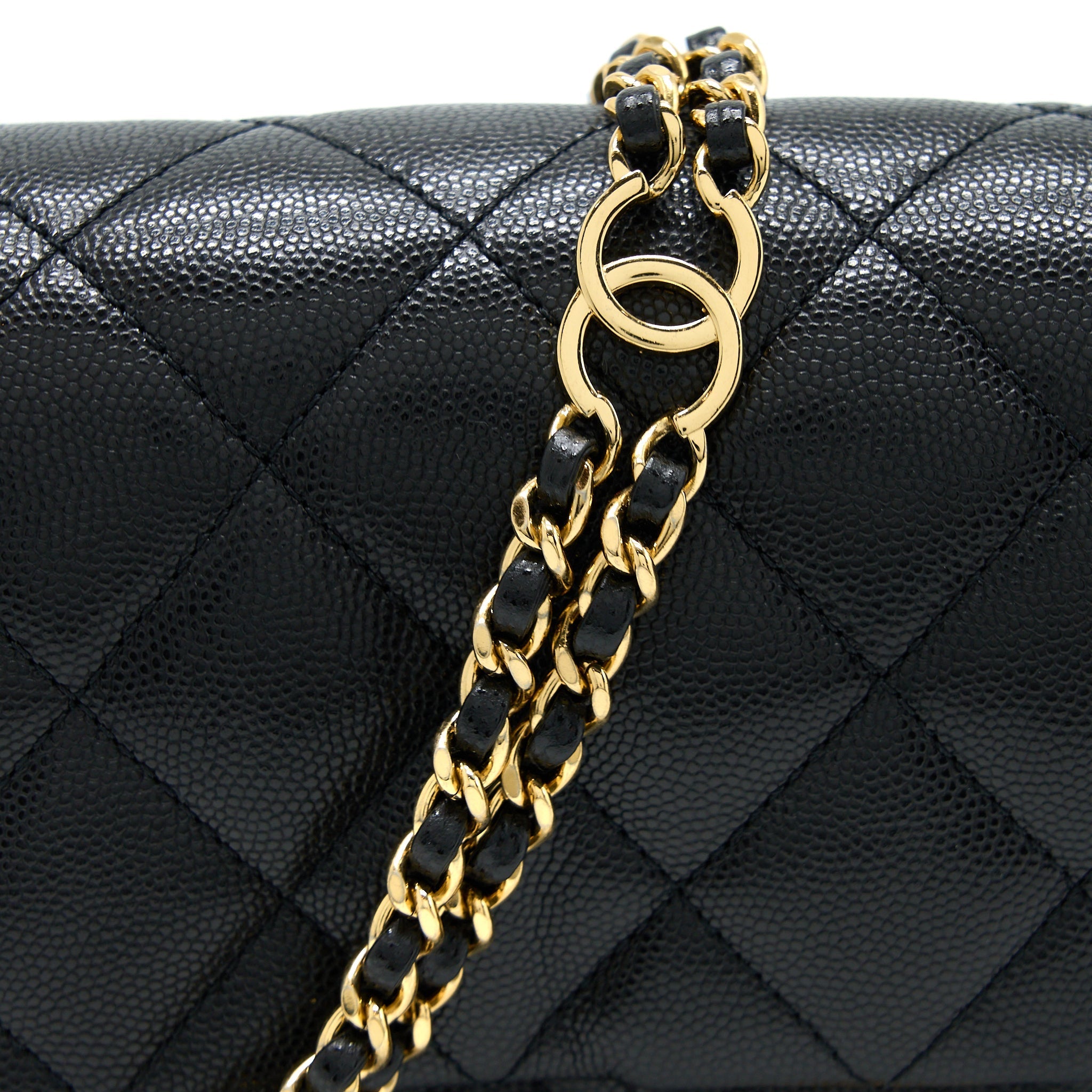 Chanel 23C Mini Flap Bag With CC Logo Chain Grained Calfskin Black  (Microchip)