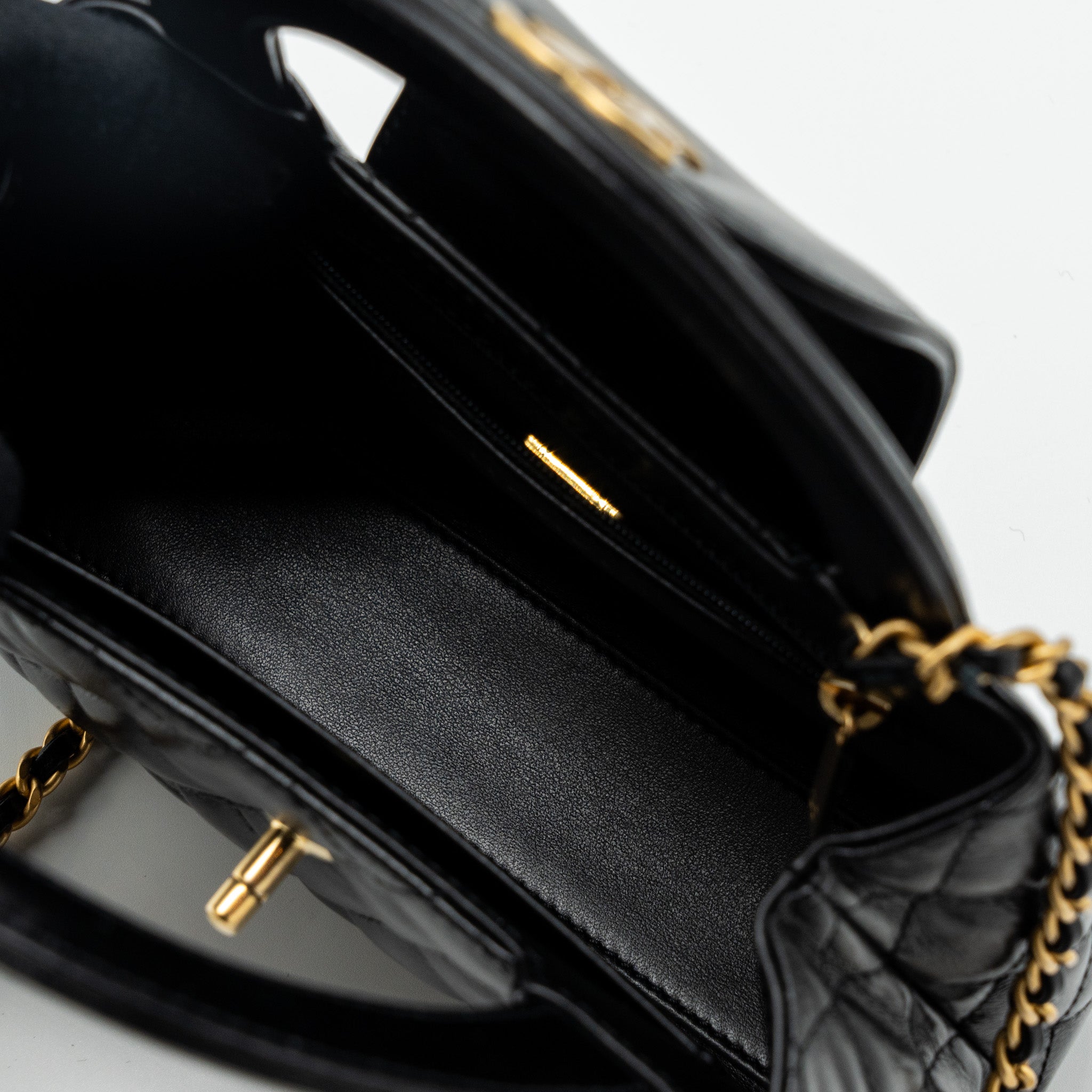 Chanel 23k Mini Shopping Tote Calfskin Black Brushed (Microchip)