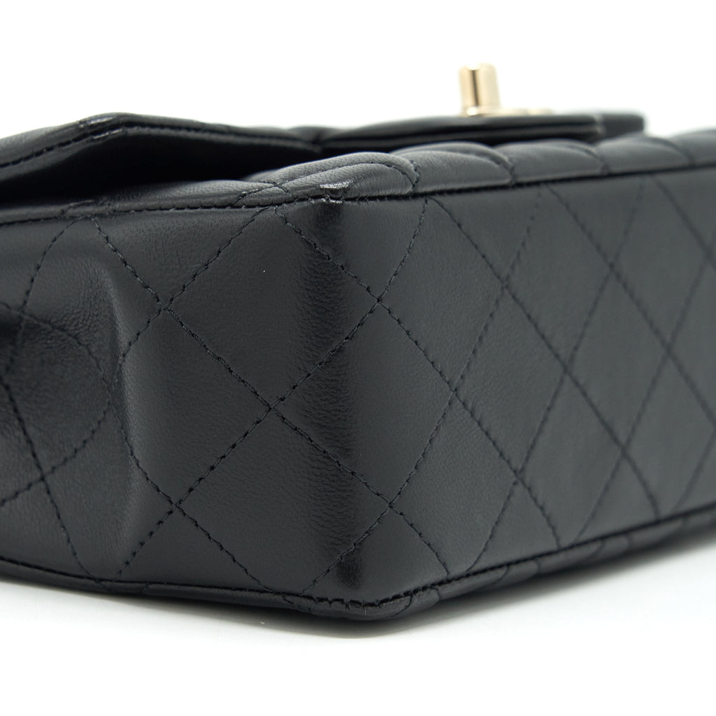 Chanel Mini Rectangular Flap Bag Lambskin Black L