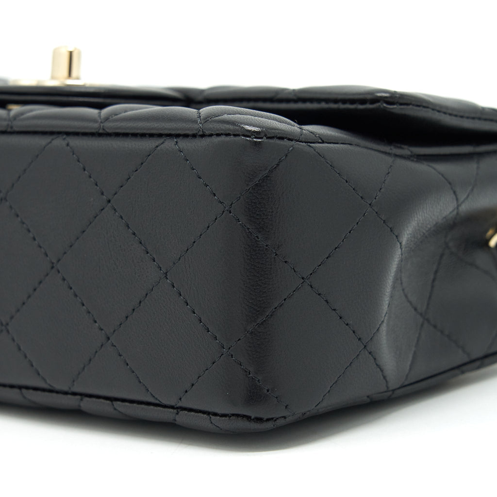 Chanel Mini Rectangular Flap Bag Lambskin Black L