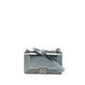 Chanel Medium Boy Bag Patent Grey Ruthenium