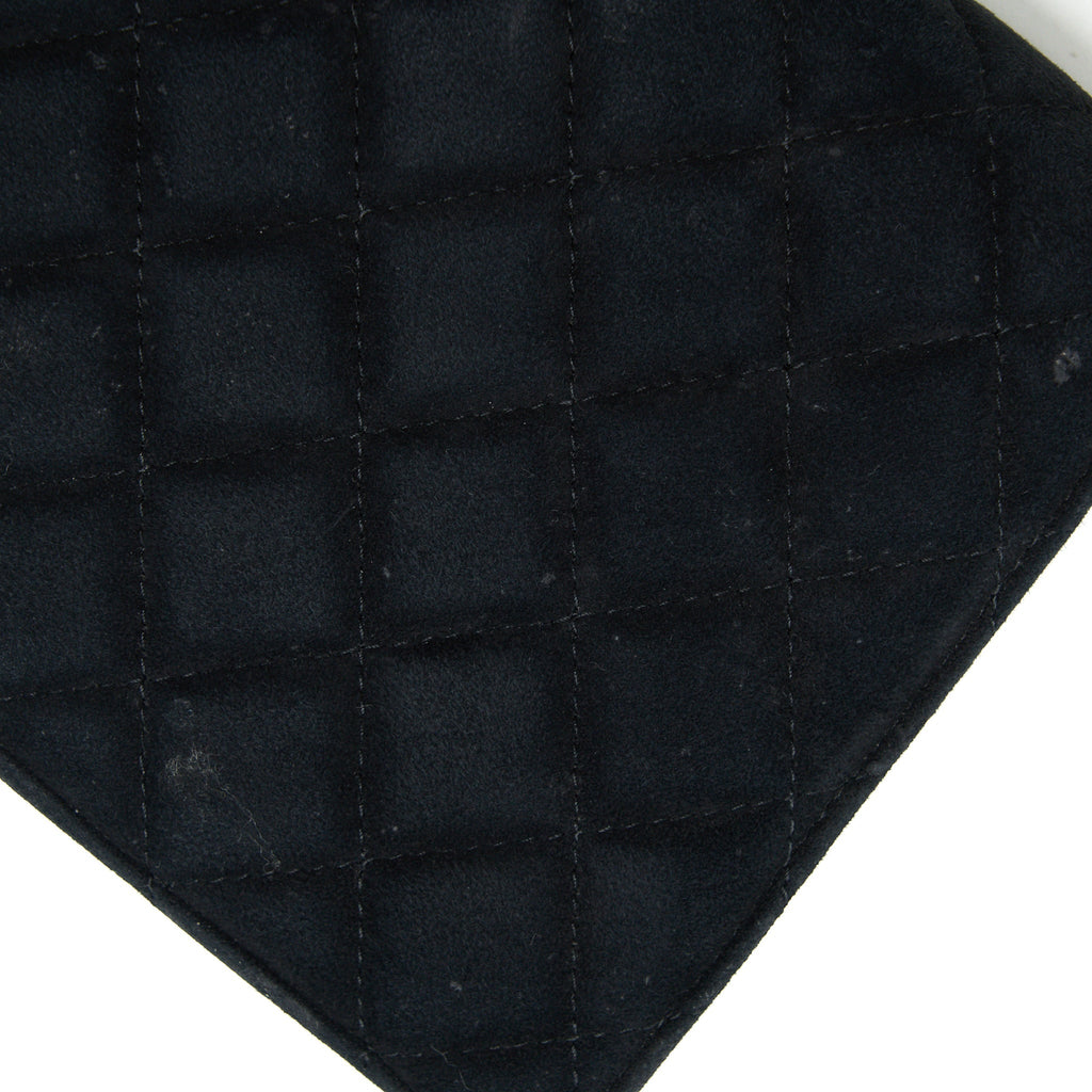Chanel Quilted Velvet CC Logo Flap Bag black L