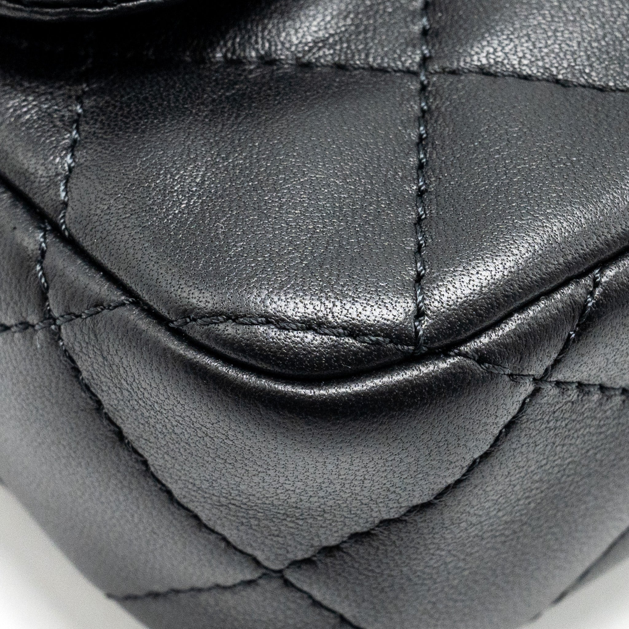 Chanel 24s Top Handle Mini Flap Bag Lambskin Black  (microchip)