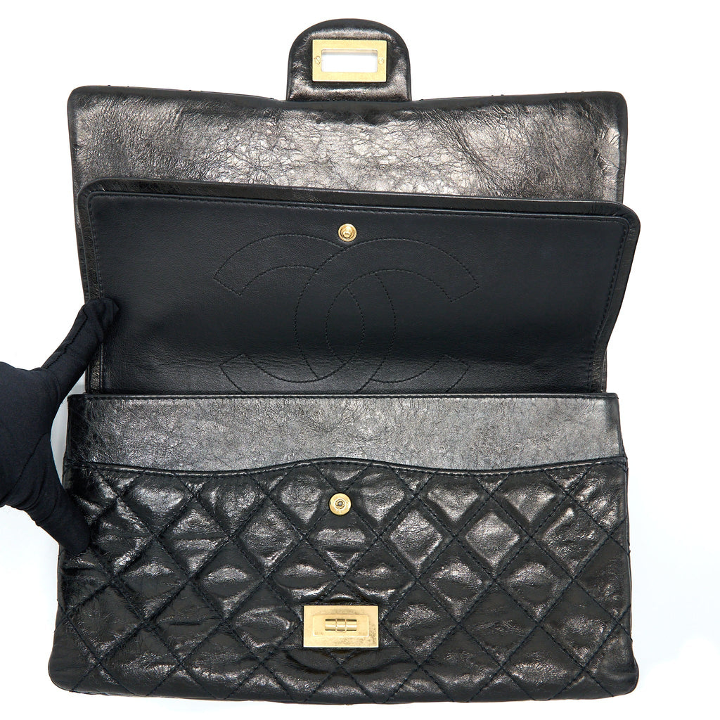 Chanel 2.55 Reissue 227 Shiny Aged Calfskin Black