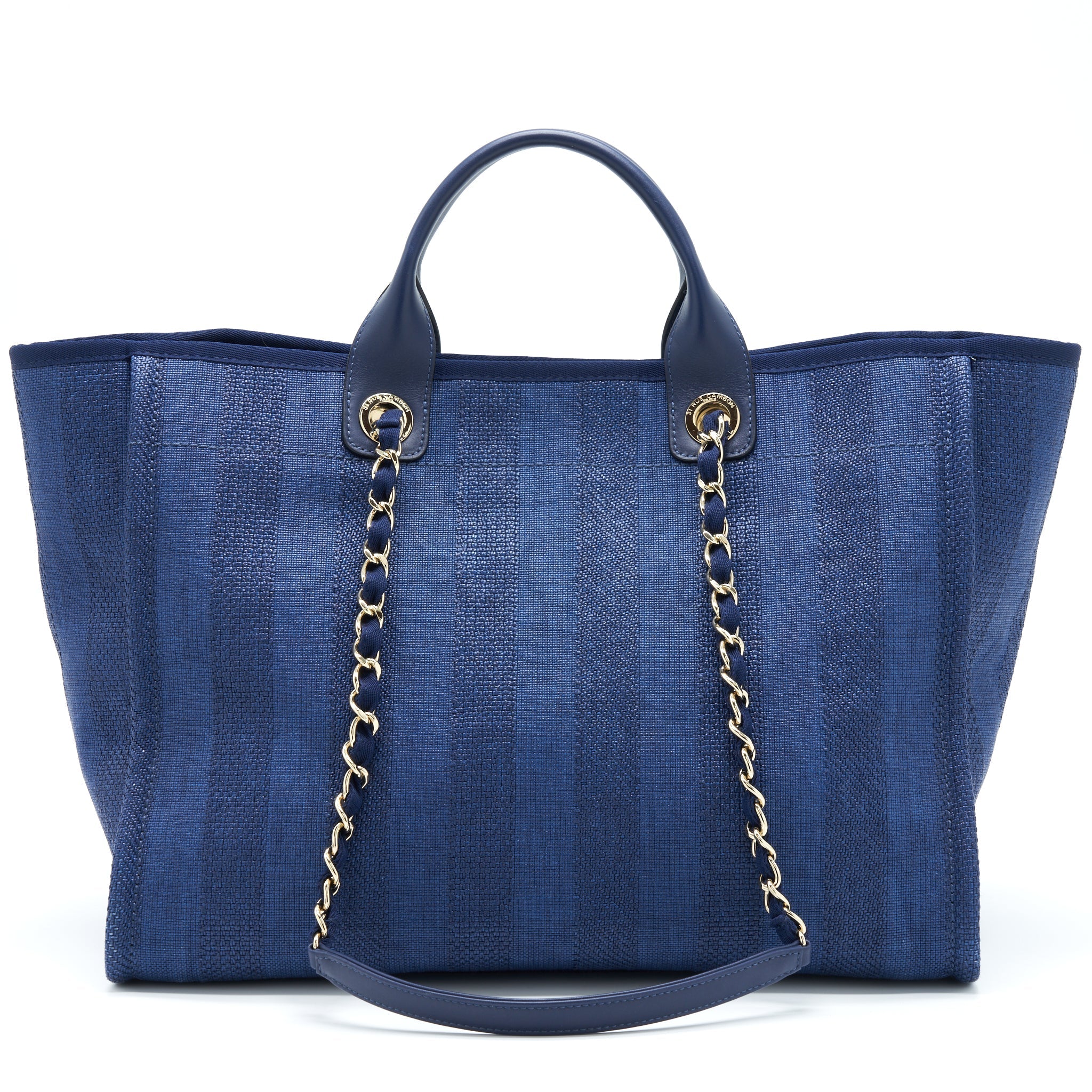 Chanel Deauville Tote Bag Canvas Dark Blue