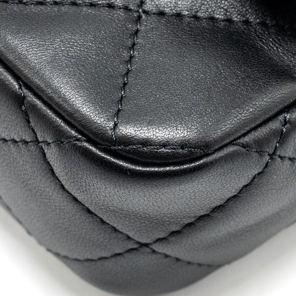 Chanel 24s Top Handle Mini Flap Bag Lambskin Black  (microchip)
