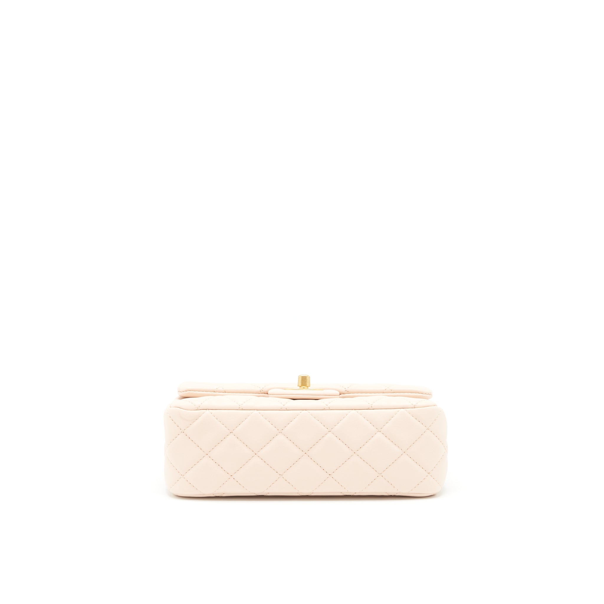 Chanel 22C Pearl Crush Mini Rectangular Flap Bag Lambskin Light Berge