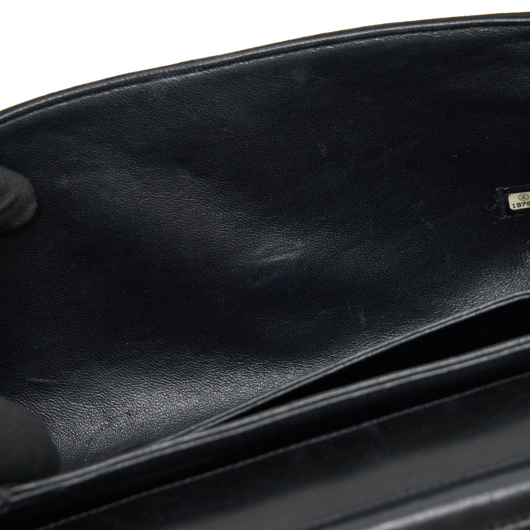 Chanel Quilted Velvet CC Logo Flap Bag black L
