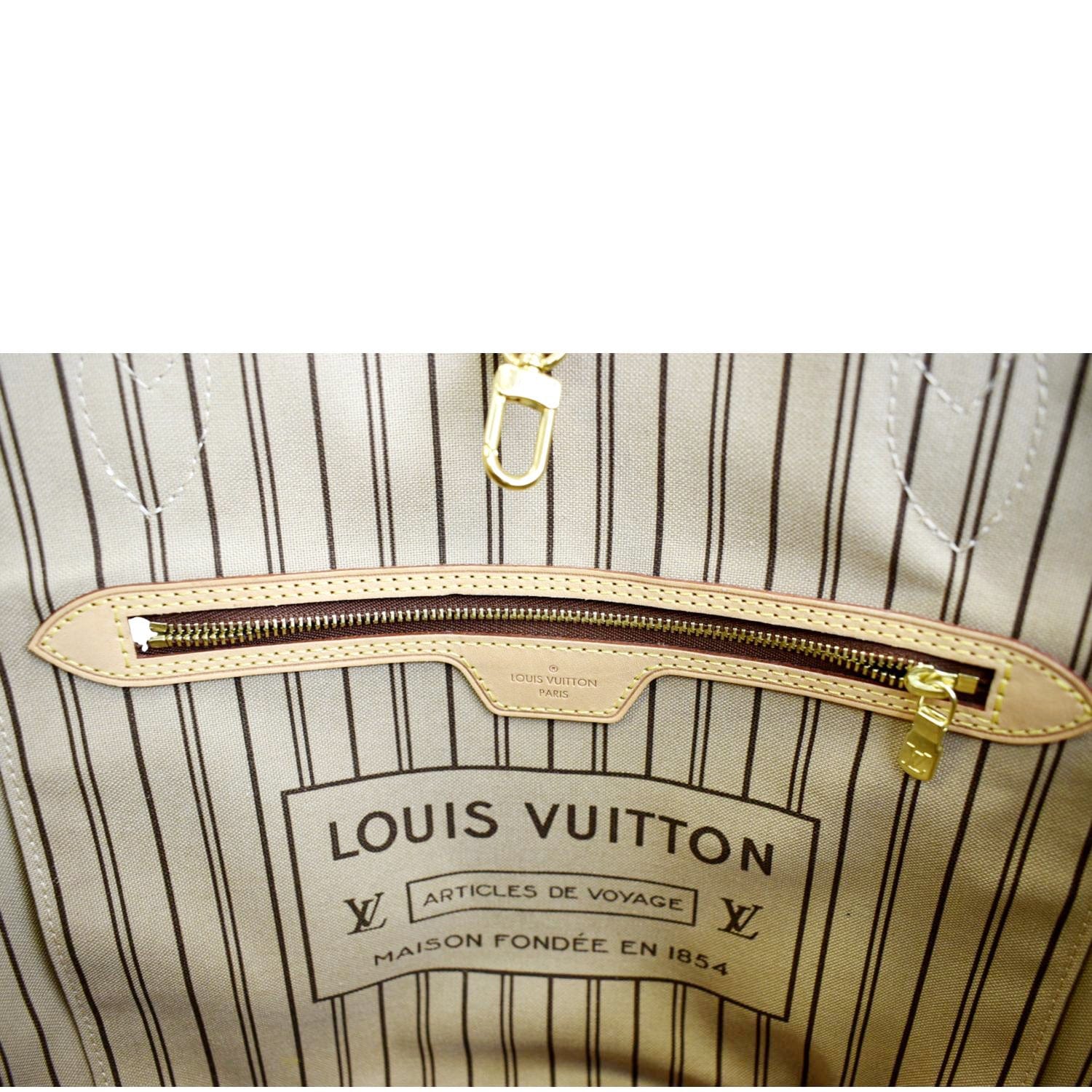 LOUIS VUITTON Neverfull MM Monogram Canvas Tote Bag Brown