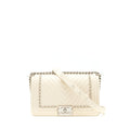 Chanel Medium Boy Bag Chevron Limited Calfskin Ivory