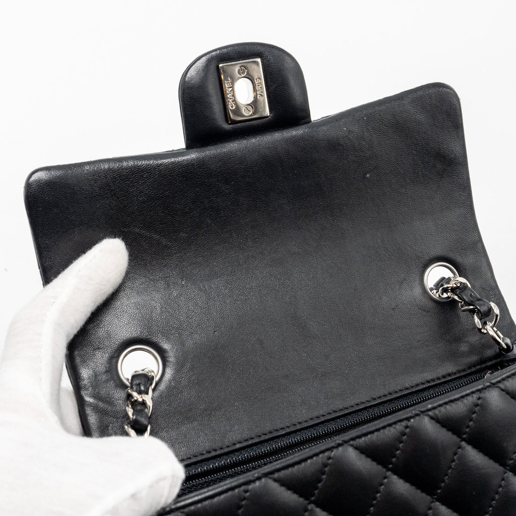 Chanel Mini Rectangular flap bag lambskin black