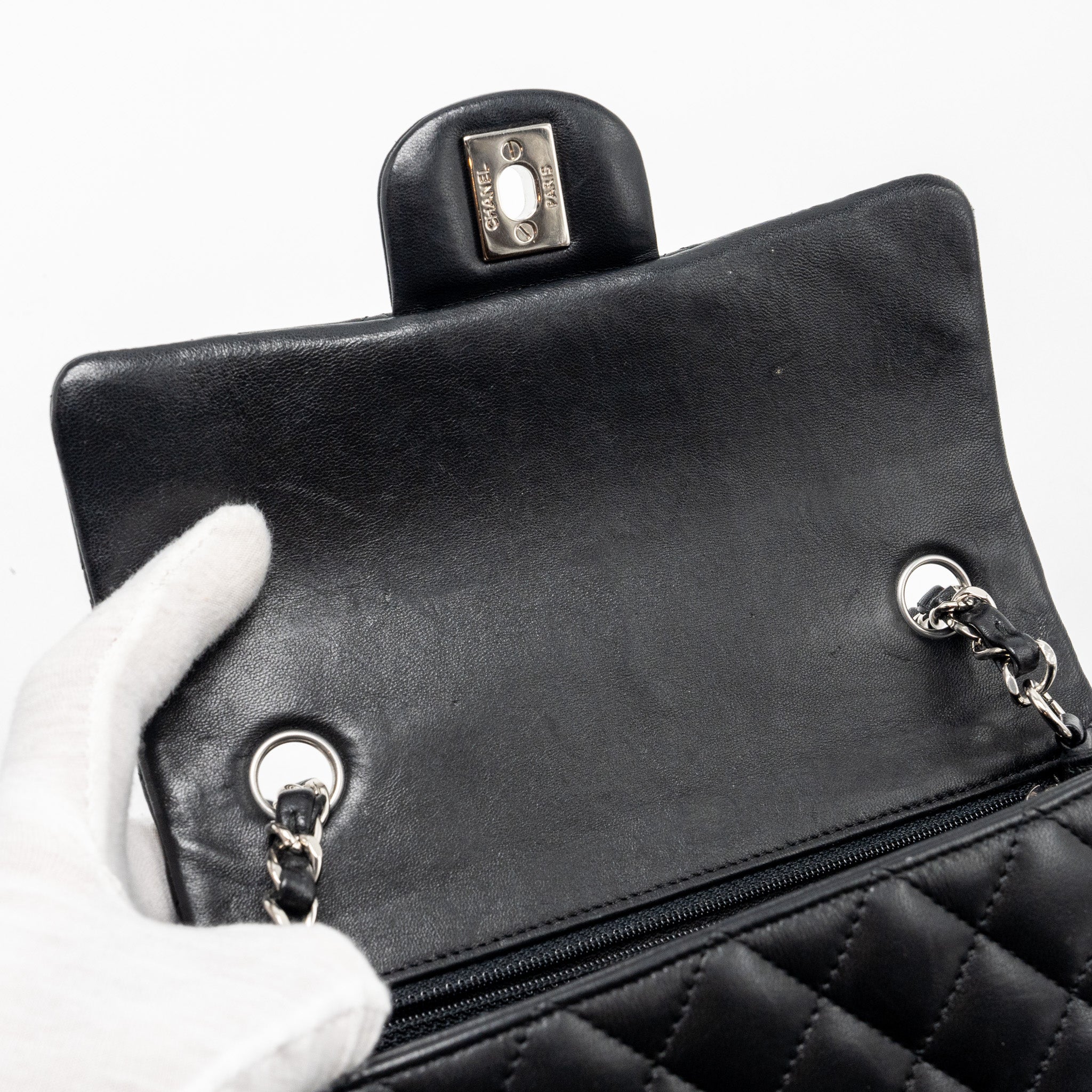 Chanel Mini Rectangular flap bag lambskin black