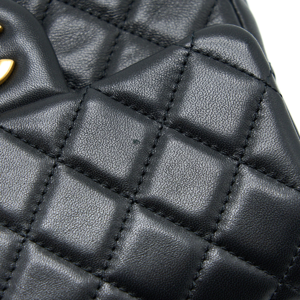 Chanel Pearl Crush Mini Square Lambskin Black Brushed  (Microchip)