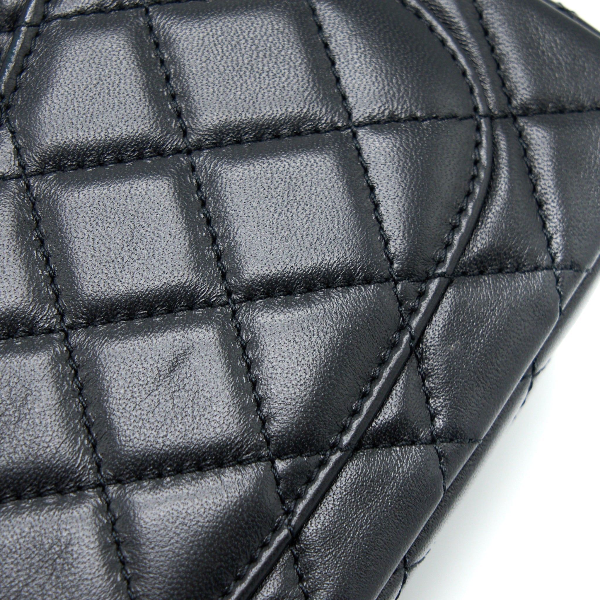 Chanel Pearl Crush Mini Square Lambskin Black Brushed  (Microchip)