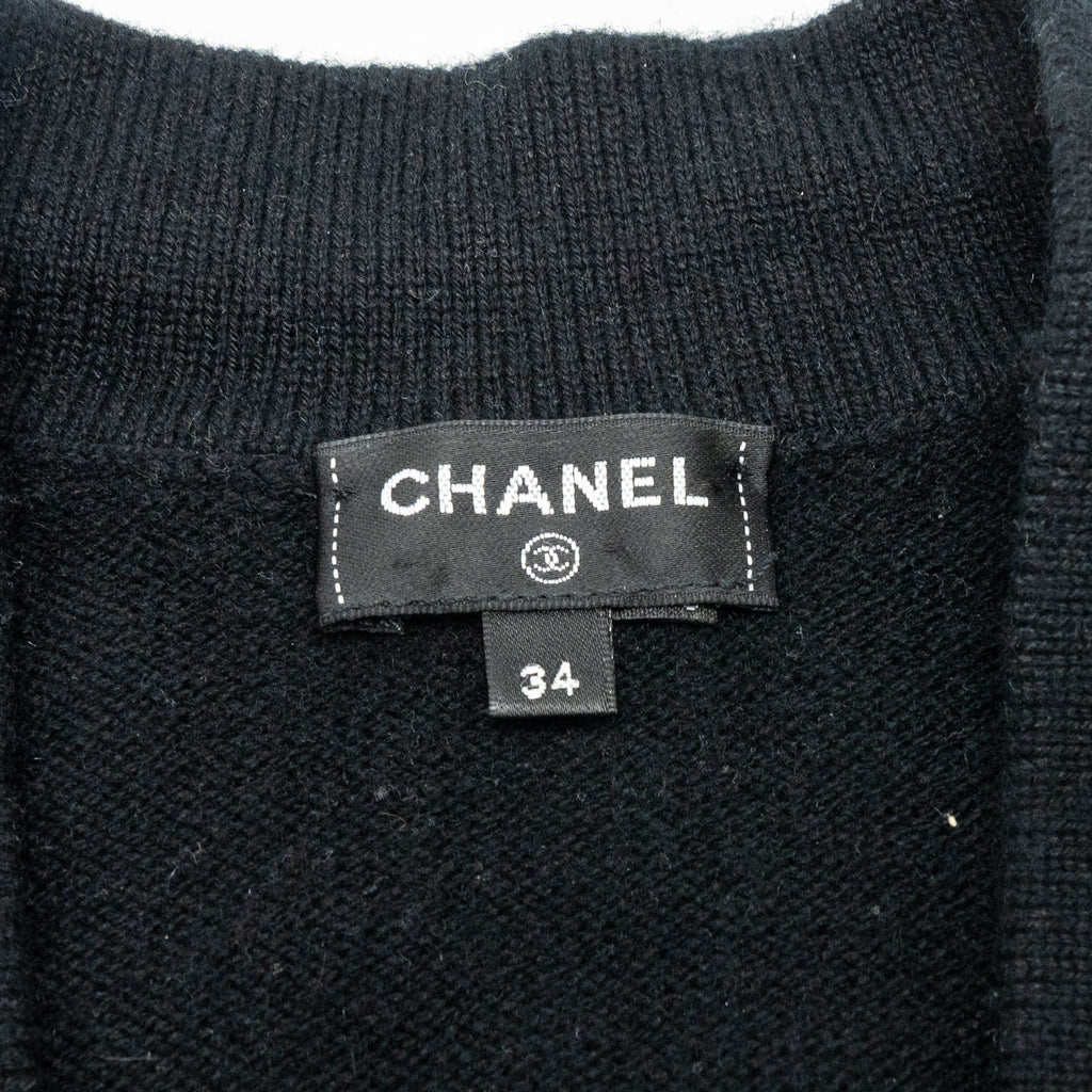 Chanel Size 34 22A Cardigan Cashmere Black