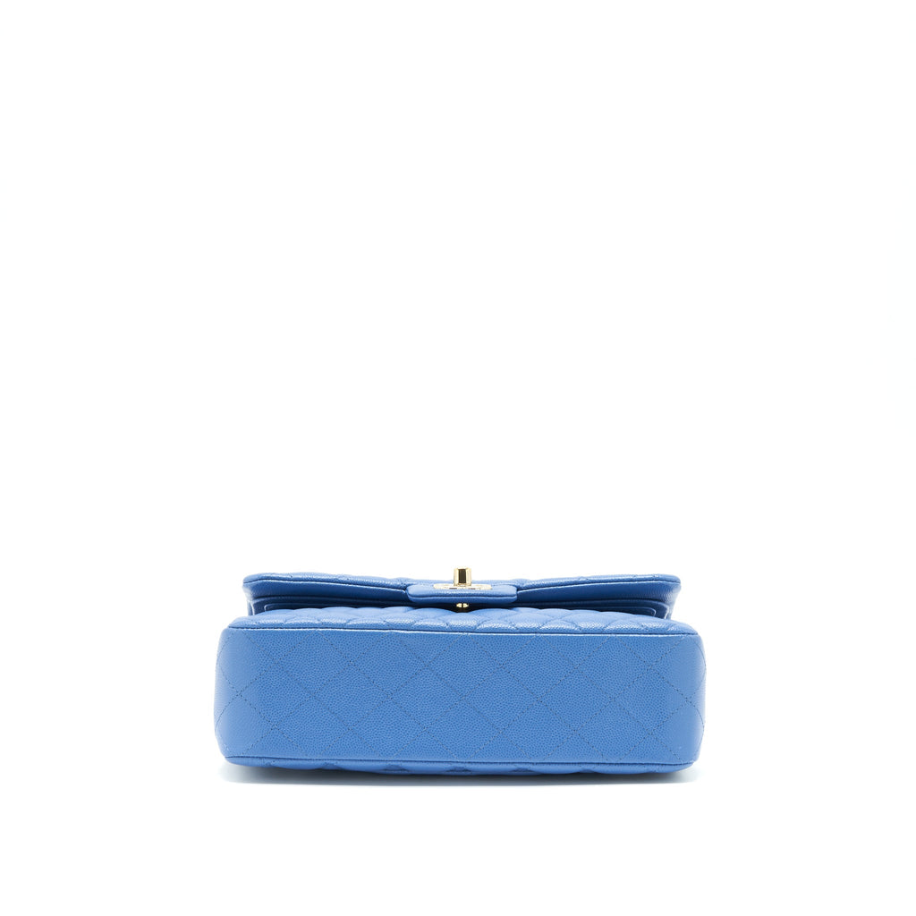 Chanel Small Classic double Flap Caviar Blue L