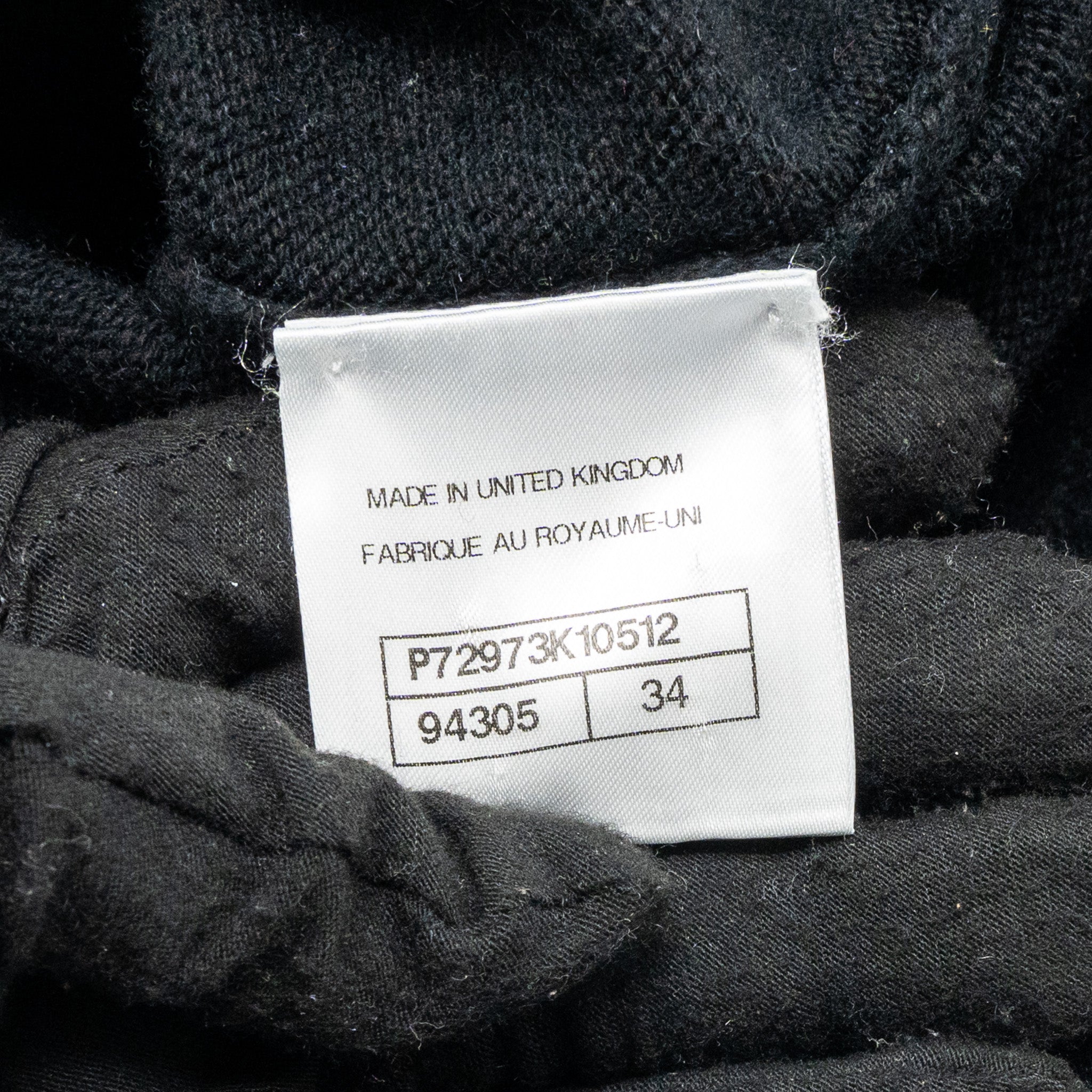 Chanel Size 34 22A Cardigan Cashmere Black