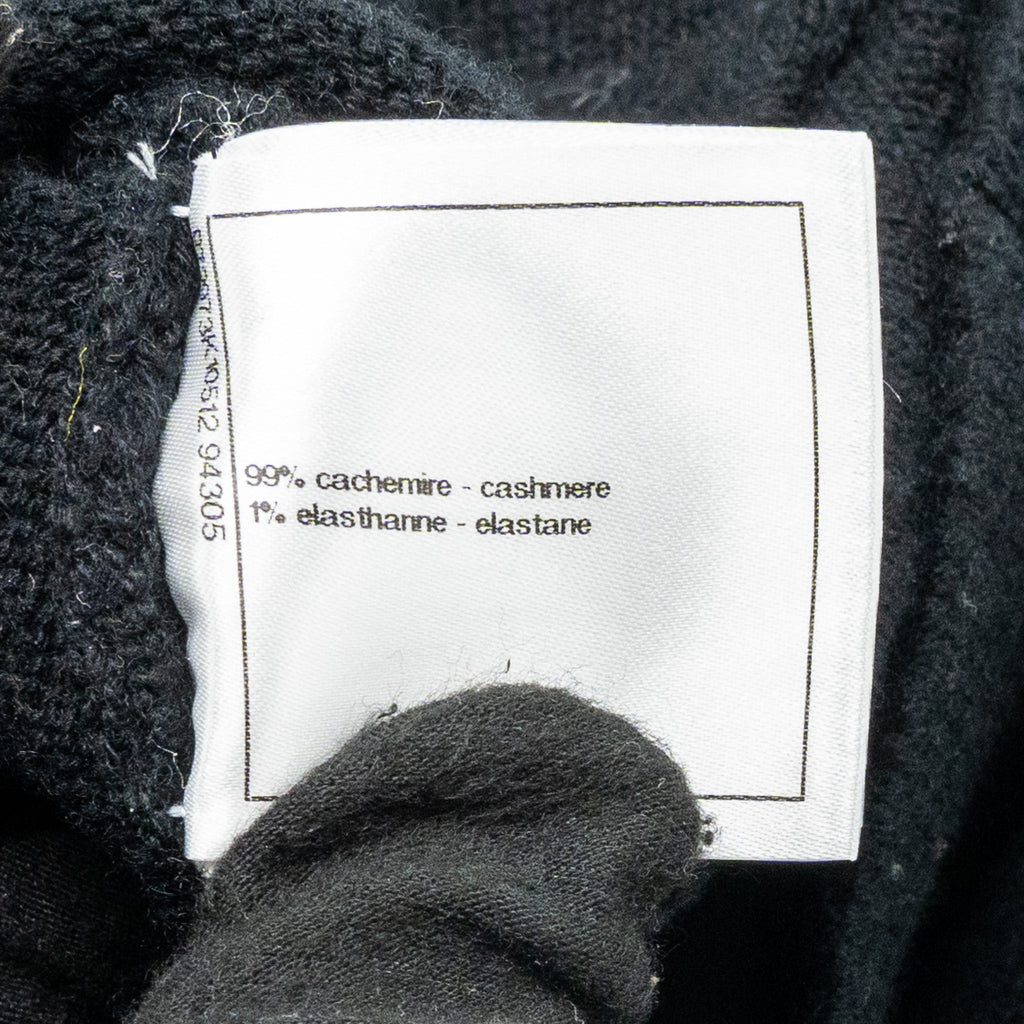 Chanel Size 34 22A Cardigan Cashmere Black