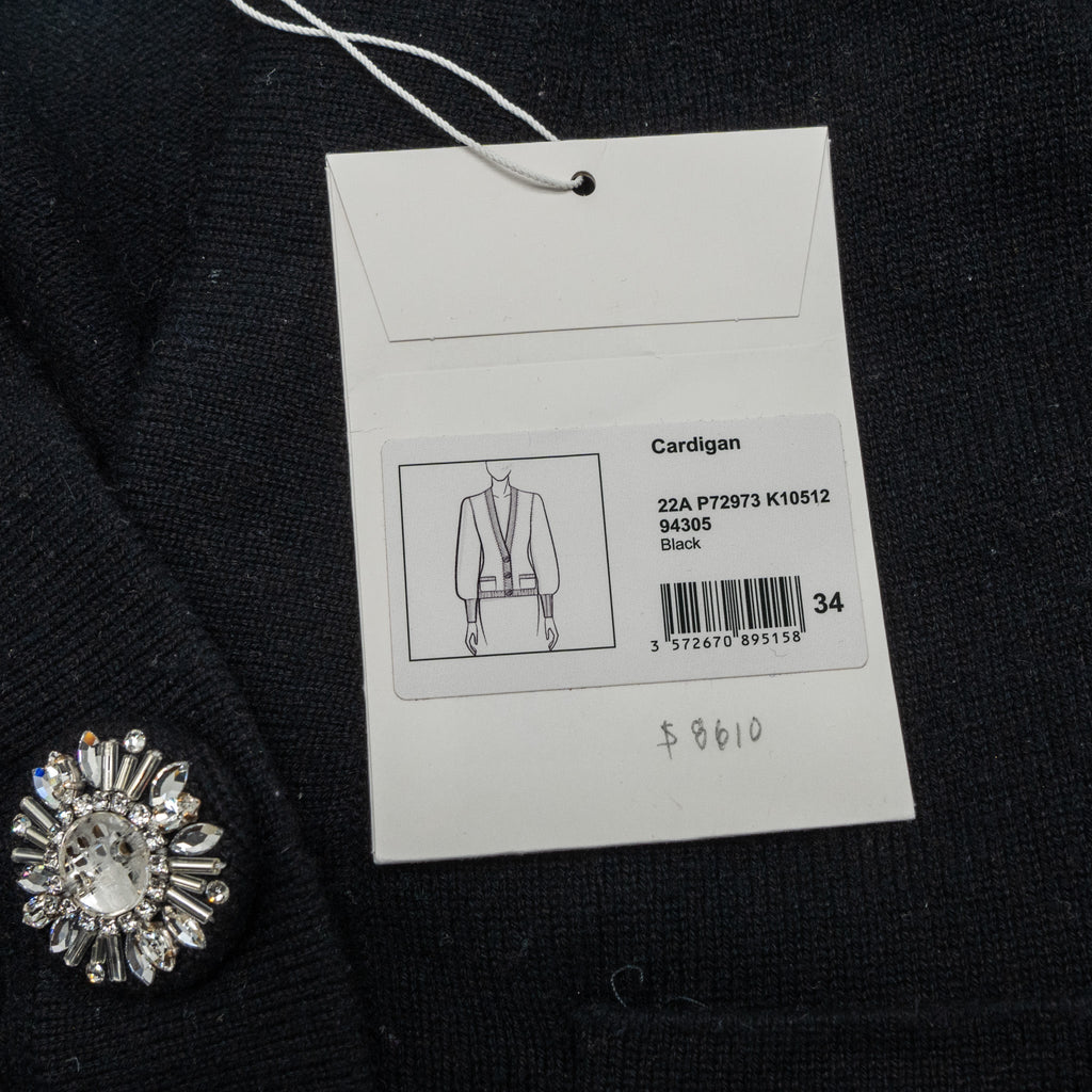 Chanel Size 34 22A Cardigan Cashmere Black