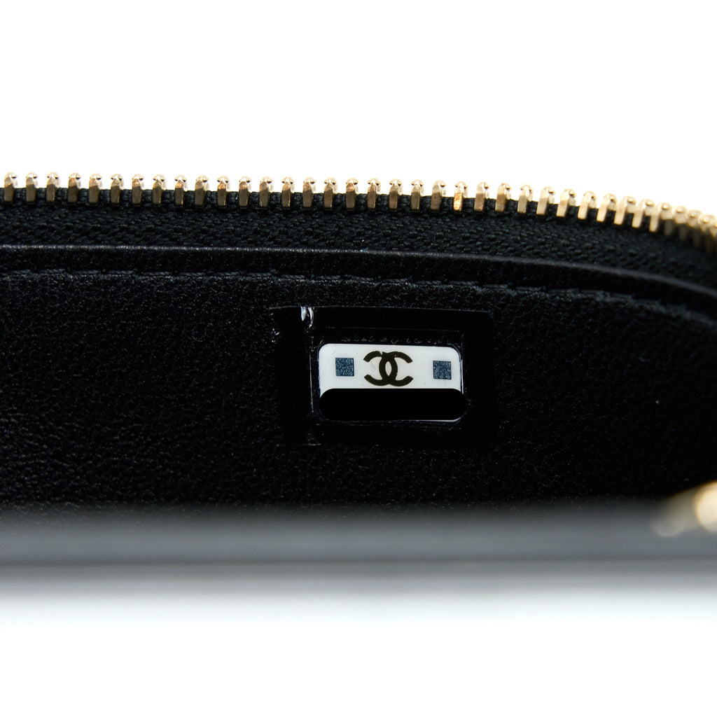 Chanel 22A Top Handle Long Vanity Case Lambskin Black L